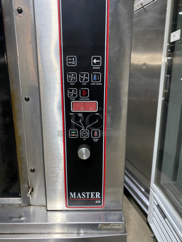 NICE! Garland Commercial Electric Powered Double Deck Convection Oven! With View Through Doors! Metal Oven Racks! Stainless Steel! On Legs! 2x Your Bid Makes One Unit! Model: MASTER450 SN: 0102CJ0469 - Image 7 of 9