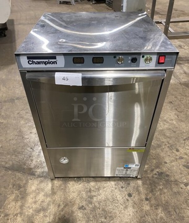 Champion Commercial Undercounter Dishwasher! All Stainless Steel! Model: UH230B SN: W2111103977 120/208/230V 60HZ 3 Phase