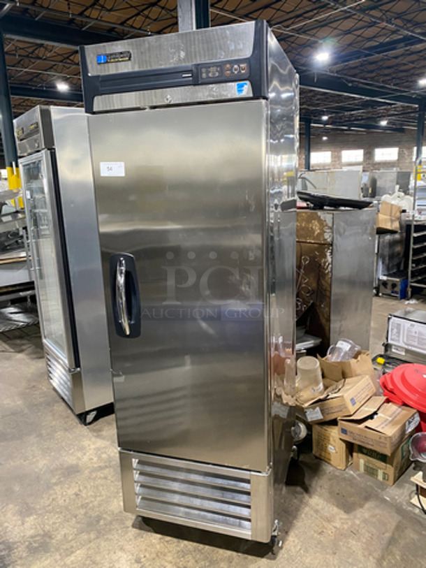 Master Bilt Commercial Single Door Reach In Refrigerator! With poly Coated Racks! Solid Stainless Steel! On Casters! Model: R23S SN: 14040084! Not Tested!  115V 60HZ 1 Phase