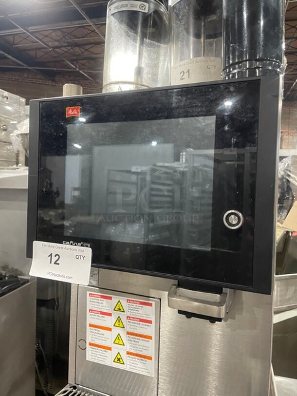 Melitta Cafina CT8 Commercial Countertop Automatic Espresso Machine! All Stainless Steel! With Touchscreen and Hoppers! 208V, 2 Phase! SN: 53581! - Image 5 of 9