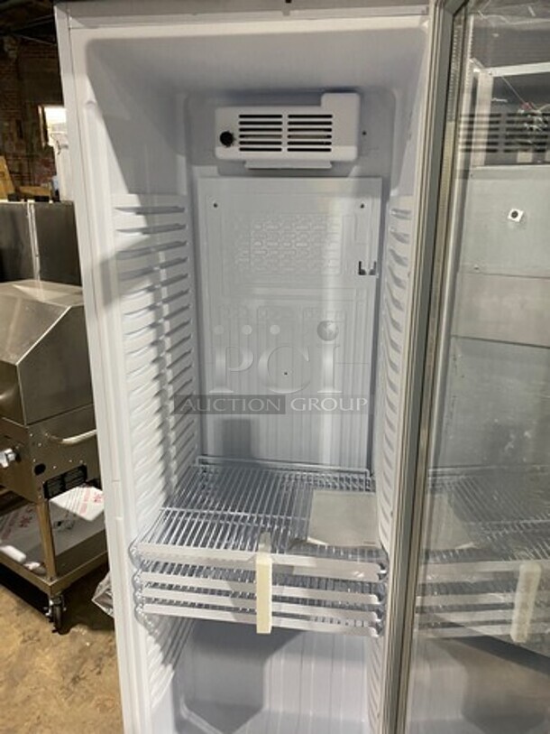  NEW! IN THE BOX! Atlantic Commercial Single Door Reach In Cooler Merchandiser! With View Through Door! Poly Coated Racks! Model: USS374DTKL SN: 100004765198 115V 60HZ 1 Phase - Image 6 of 9