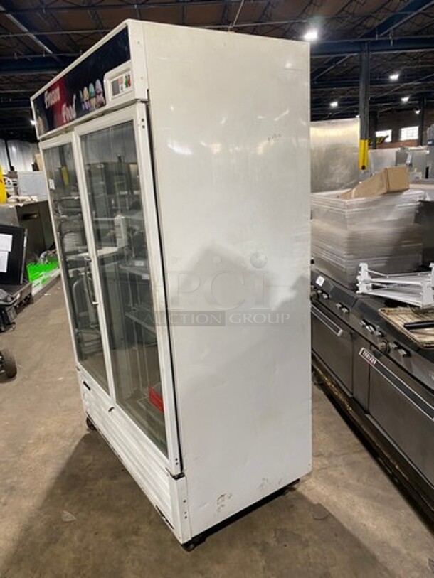 COOL! Turbo Air Commercial 2 Door Ice Cream Freezer! With View Through Doors! Poly Coated Racks! On Casters! Model: TGF49F SN: GF49107011 110/120V 60HZ 1 Phase - Image 2 of 9