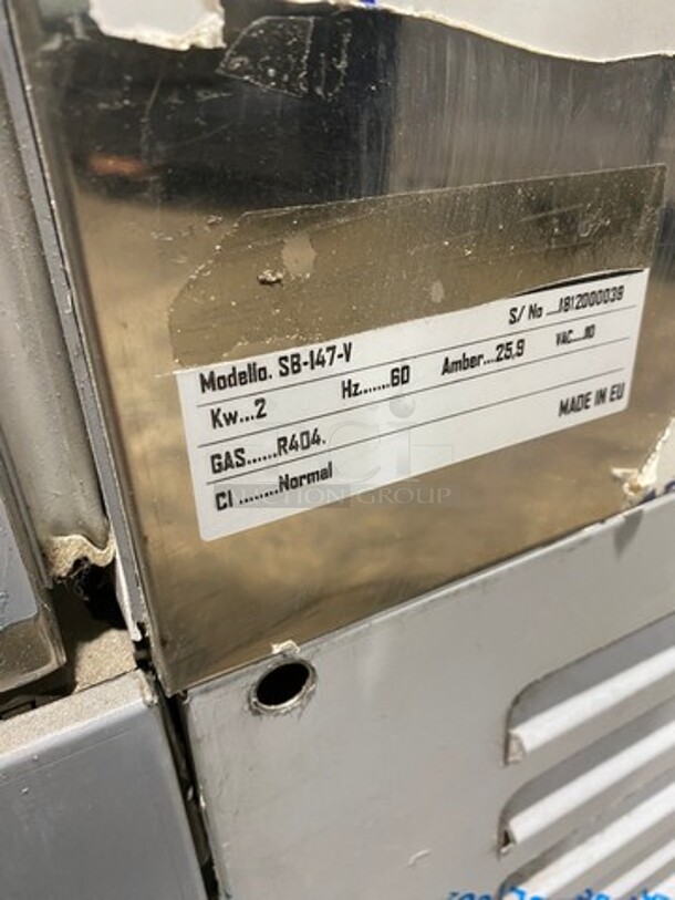 COOL! NEW! OUT OF THE BOX! SLK Commercial 2 Door Reach In Freezer Merchandiser! With View Through Doors! With Racks! All Stainless Steel! Model: SB147V SN: 1812000039 110V - Image 9 of 10