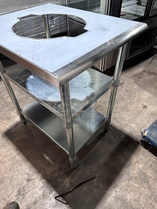 BRAND NEW! Solid Stainless Steel Work Top/ Prep/ Rice Cooker Holder Table! With Storage Space Underneath! On Legs! - Image 2 of 7