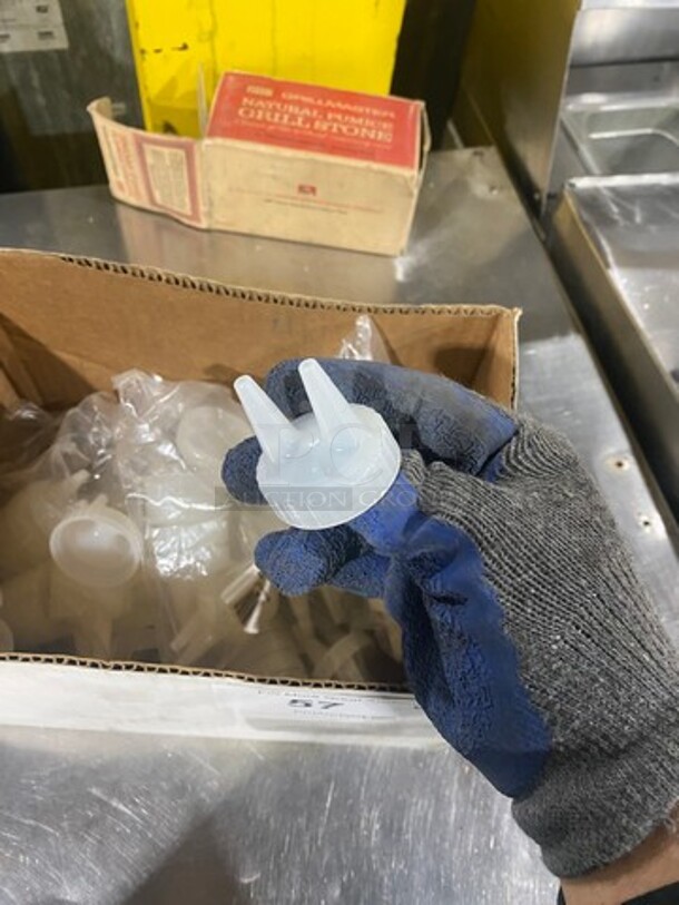 NEW! 2-Hole Plastic Lids For Squeeze Bottle! LIDS ONLY! - Image 3 of 5