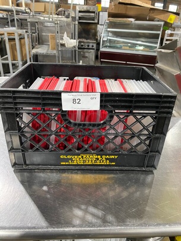 ALL ONE MONEY! Cambro Some Clear Some Red Poly Food Container Lids!