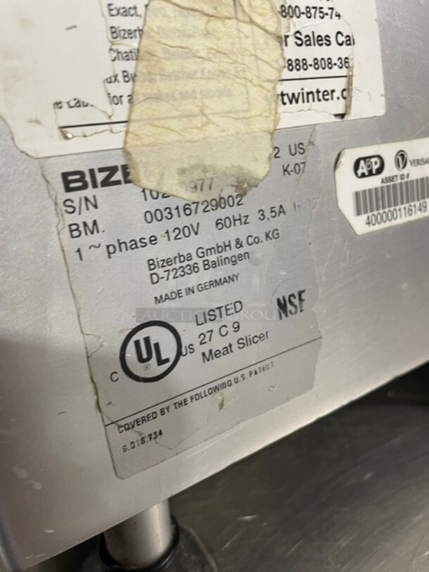 WOW! Bizerba GSP Commercial Countertop Meat Slicer! All stainless Steel! 120V 1PH! SN: 10290977! - Image 5 of 8