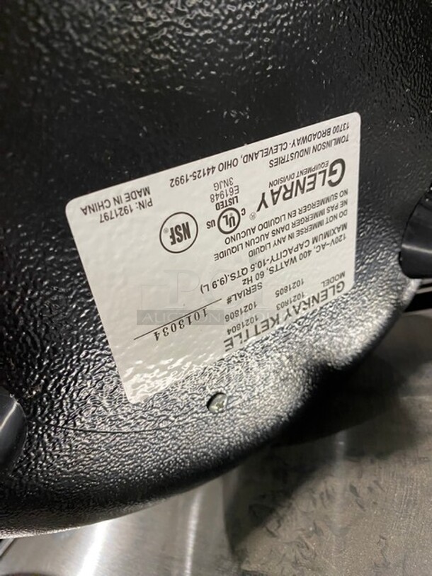 Glenray Commercial Countertop Food Warming Soup Kettle! Holds Up To 10.5Qts! MODEL 1021805 SN: 1013034 120V 60HZ - Image 6 of 7