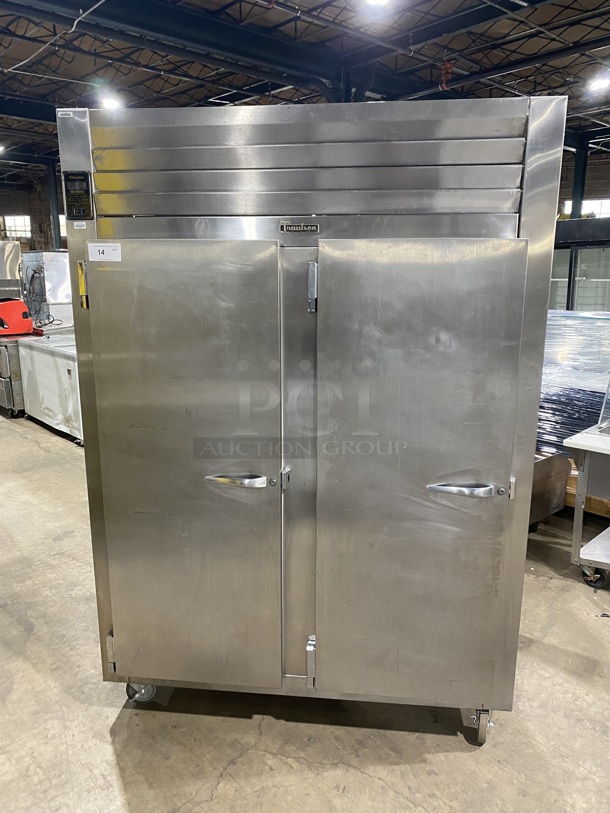 Traulsen Heavy Duty Commercial Stainless Steel 2 Door Reach In Freezer! With Racks!  208 Volts, 1 Phase! Model ALT232WUT Serial 227187! On Casters! Working When Removed!  - Image 1 of 9