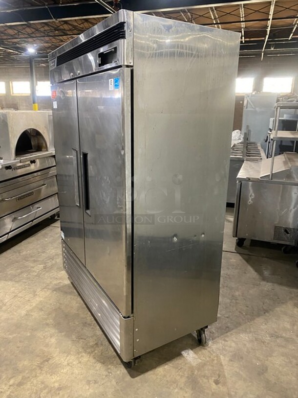 Turbo Air Commercial 2 Door Reach In Refrigerator! All Stainless Steel! With Metal Racks! On Casters! 110-120V 1 Phase! Model: TSR-49SD SN: DR49SB5100! - Image 2 of 9