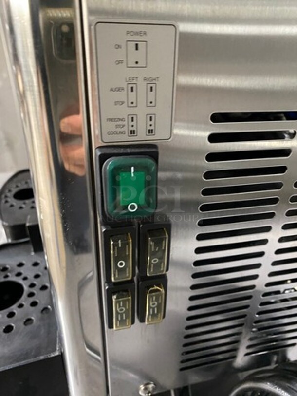 Icetro Commercial Countertop 2 Flavor Slushie/ Frozen Beverage Dispenser! Stainless Steel body! On Small Legs! Model: SSM52 115V - Image 8 of 10