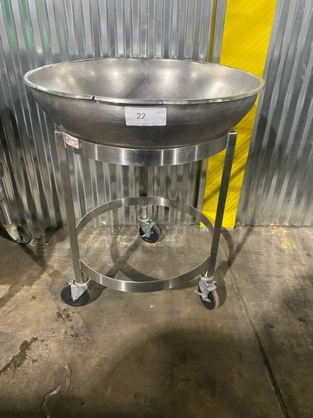 Amazing! Monroe Commercial Wok Holder! With Commercial Pan! All Stainless Steel! On Casters! - Image 1 of 7