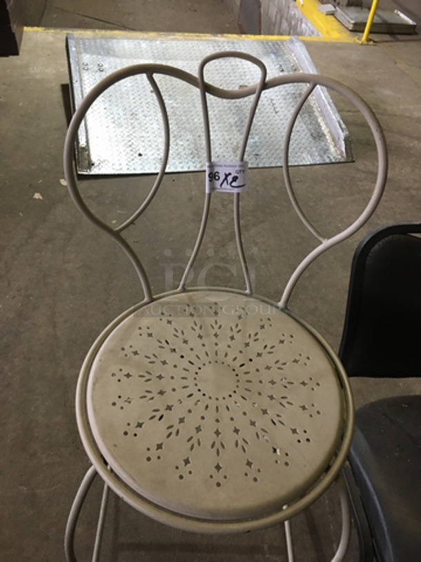 1 All Black Chair! 1 White Metal Decorative Chair! 2x Your Bid! - Image 3 of 5