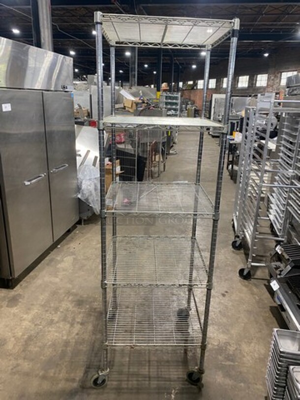 Metro Commercial Metal 5 Tier Shelf! On Casters! BUYER MUST DISMANTLE! PCI CANNOT DISMANTLE FOR SHIPPING! PLEASE CONSIDER FREIGHT CHARGES! - Image 2 of 5