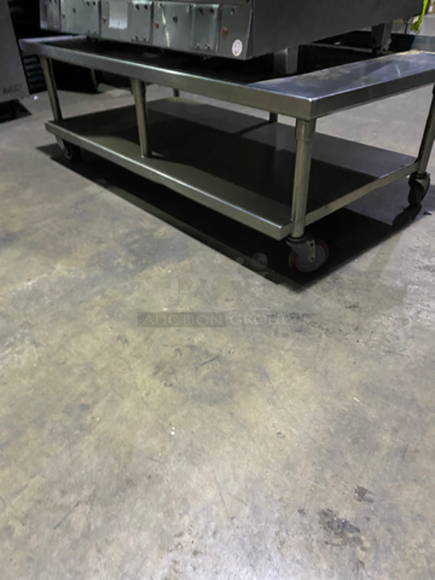MUST HAVE! Garland Commercial Countertop Natural Gas Powered Heavy Duty Plancha Flat Grill! With Back And Side Splashes! On Heavy-Duty Stainless-Steel Equipment Stand! With Underneath Storage Space! On Casters! - Image 8 of 10