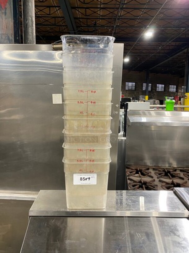 Cambro 8Qt Clear Poly Food Containers! 9x Your Bid! - Image 1 of 7