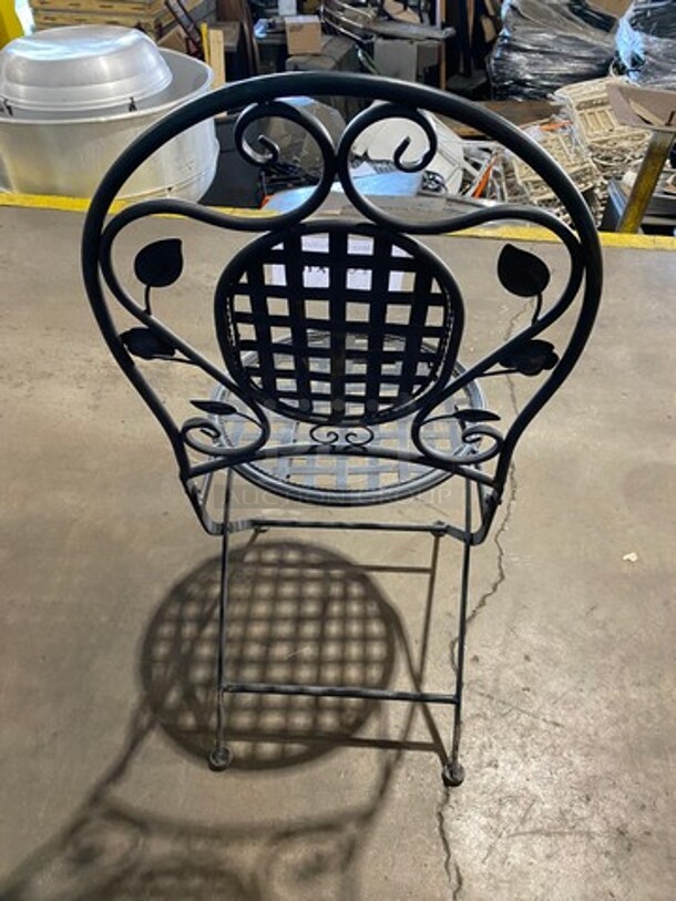 Black Metal Foldable Patio Chairs! 10x Your Bid! - Image 3 of 7