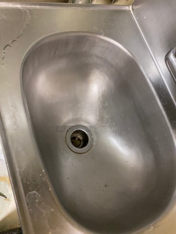 Commercial Stainless Steel Hand Sink! With Back Splash! With Faucet And Handles! - Image 4 of 7