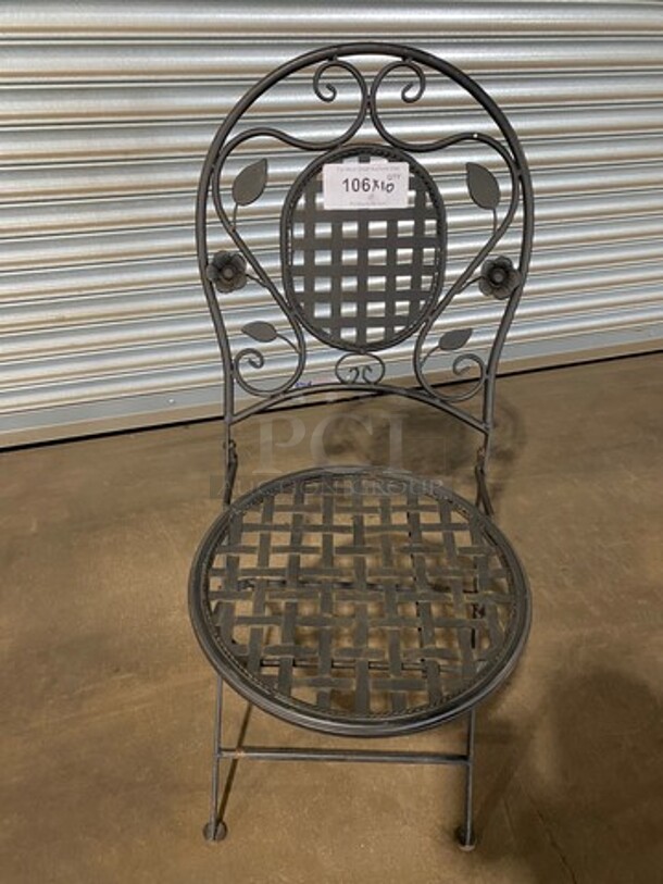 Black Metal Foldable Patio Chairs! 10x Your Bid!