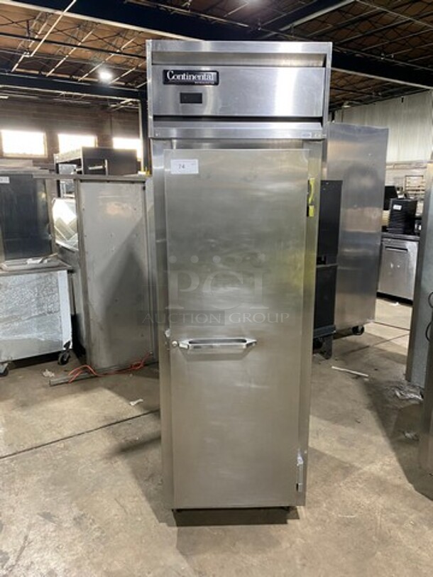 Continental Commercial Single Door Reach-In Cooler! Solid Stainless Steel! On Casters! Model: DL1RSS SN: 14348204 115V 60HZ 1 Phase - Image 1 of 8