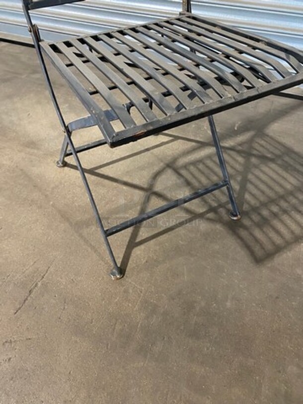 Black Metal Foldable Patio Chairs! 10x Your Bid! - Image 5 of 6