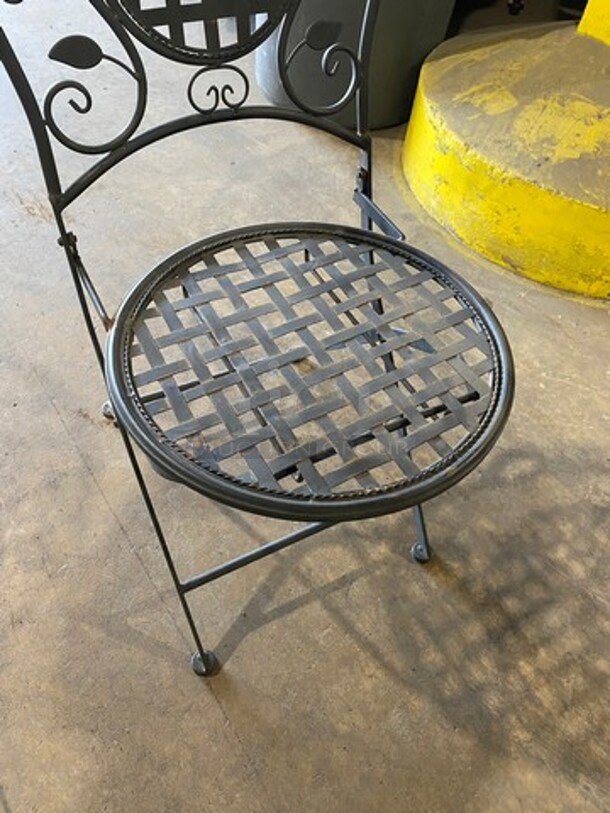 Black Metal Foldable Patio Chairs! 10x Your Bid! - Image 5 of 6