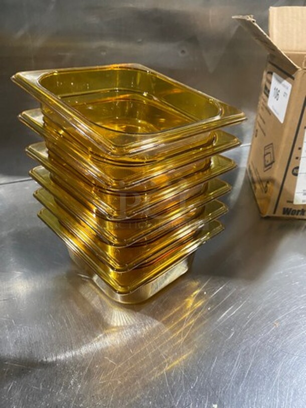 NEW! IN THE BOX! Rubbermaid Yellow Poly 1/6x2.5" Food Containers! - Image 4 of 7