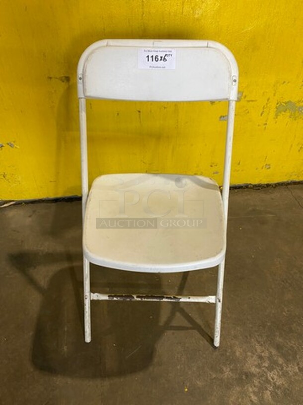 White Foldable Patio Chairs! 6x Your Bid! - Image 1 of 5