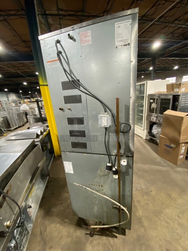 Hoshizaki Commercial Ice Making Machine! With Commercial Ice Bin Attached Underneath! All Stainless Steel! On Legs! 208-230V 1 Phase! Model: KM-1340MRH SN: E08307G! - Image 4 of 7