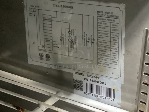 Stainless Steel 2-Door/ Multi Pan Top Drop In Refrigerated Prep Table. NOT TESTED
71x31x42-3/4 
 - Image 3 of 3