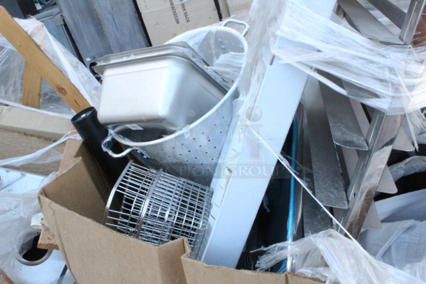 BRAND NEW SCRATCH & DENT! Pallet of Misc. Table Stands, Chairs, Bun Pan Racks, Baskets and More!!  - Image 2 of 4