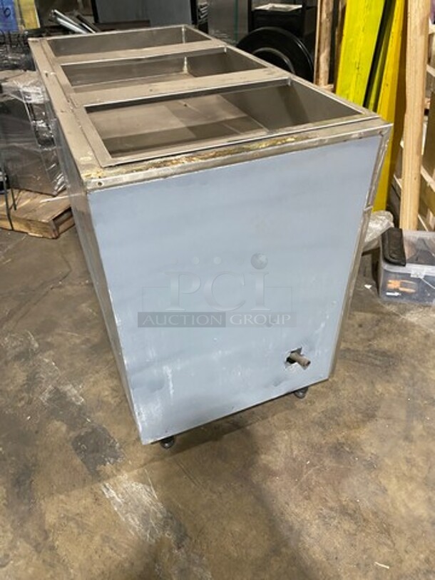 Commercial Gas Powered 3 Well Steam Table! With Storage Space Underneath! All Stainless Steel! On Legs! - Image 2 of 6