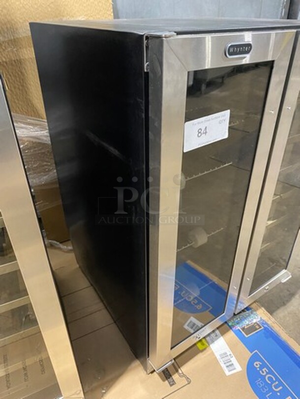 NEW! OUT OF THE BOX! SCRATCH-N-DENT! Whynter French Door Dual Zone Wine And Beer Can Cooler! With Through Doors! Wooden Wine Racks And Metal Racks! 20 Wine Bottle 60 Beer Can Capacity! Model: BWB2060FDS 115V - Image 2 of 11