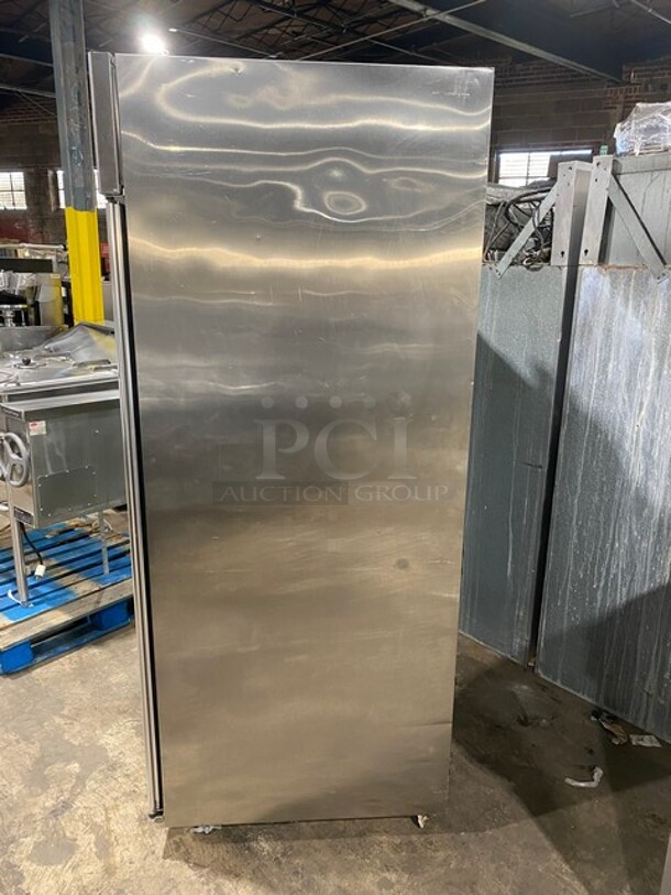 GREAT! Hoshizaki Commercial Double Glass Door Reach In Refrigerator! All Stainless Steel! With Built In Pan Racks! On Casters! 115V 1 Phase! Model: CR2B-FGY SN: E50251C!
 - Image 2 of 10