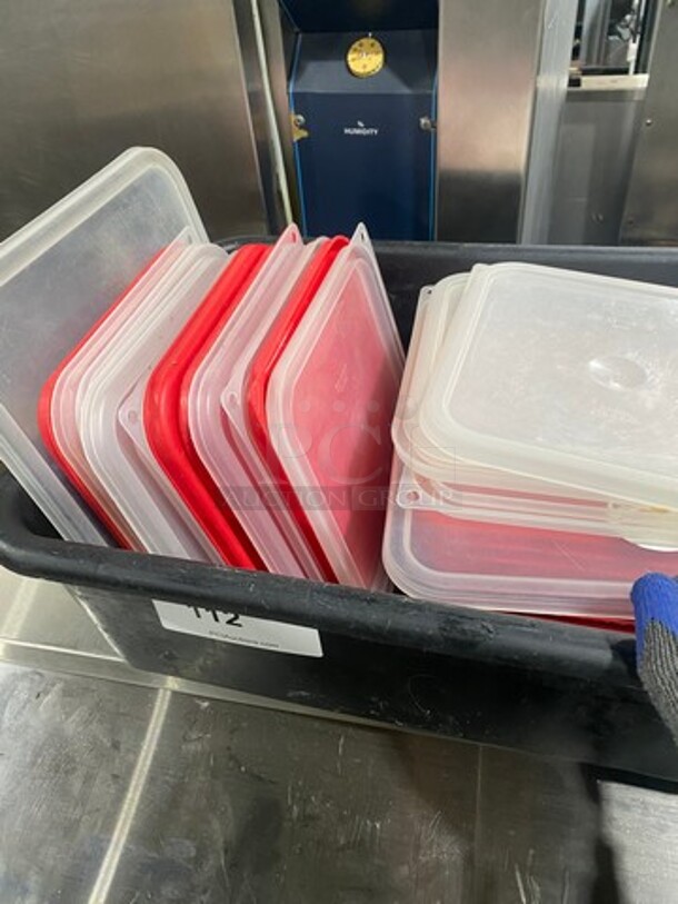 ALL ONE MONEY! Cambro Red And Clear Poly Food Container Lids! - Image 7 of 7