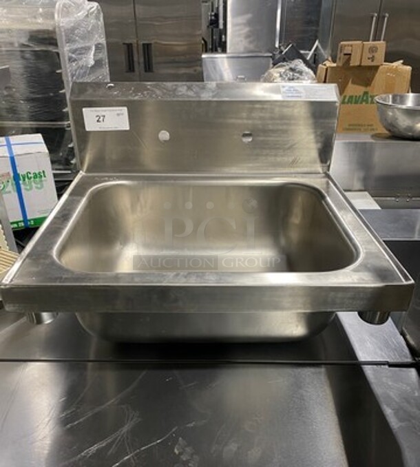 Advance Tabco Commercial Stainless Steel Hand Sink! With Back Splash! Model: 8OP16