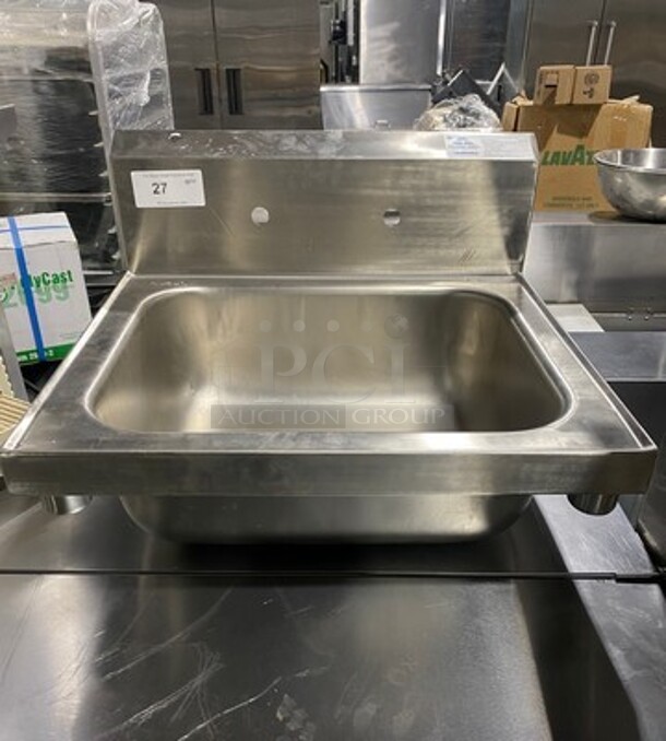 Advance Tabco Commercial Stainless Steel Hand Sink! With Back Splash! Model: 8OP16 - Image 1 of 7