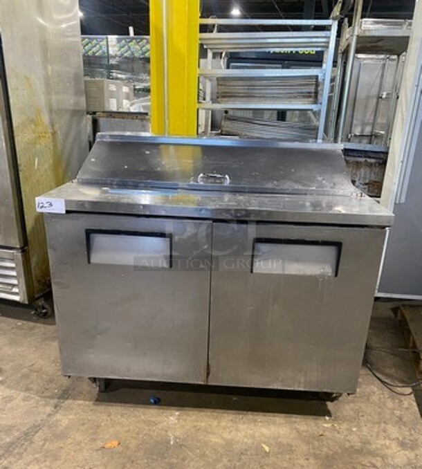 True Commercial Refrigerated Sandwich Prep Table! With 2 Door Underneath Storage Space! Poly Coated Racks! All Stainless Steel! On Casters! Model: TSSU4812 SN: 13727958 115V 60HZ 1 Phase - Image 1 of 11
