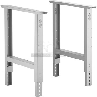 BRAND NEW SCRATCH & DENT! Lavex Adjustable Height Steel Leg Set for Workbenches 30" - 37". In Original packaging. 