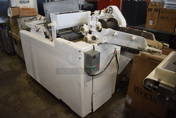 Metal Commercial Floor Style Dough Sheeter on Commercial Casters. 250 Volts, 1 Phase. 89x34x54 - Image 2 of 8