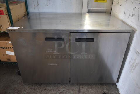 2011 Delfield UC4048-STAR Stainless Steel Commercial 2 Door Undercounter Cooler on Commercial Casters. 115 Volts, 1 Phase. Tested and Working!