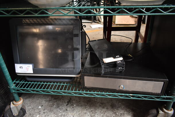 FEC MP-3435 POS Monitor and Metal Cash Drawer - Image 1 of 5