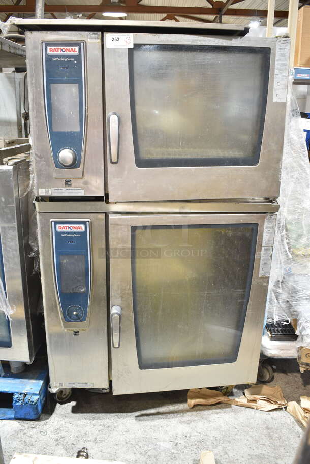 2 2018 Rational Stainless Steel Commercial Combitherm Self Cooking Center Convection Ovens on Commercial Casters. Top Model: SCC WE 62. Bottom Model: SCC WE 102. 480 Volts, 3 Phase. 2 Times Your Bid! - Image 1 of 8