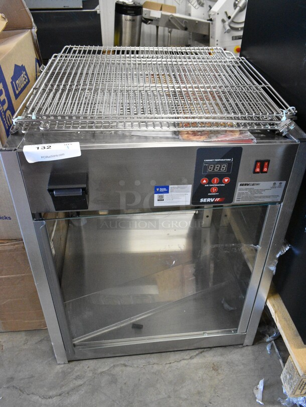 BRAND NEW SCRATCH AND DENT! ServIt 423PDW18D1S Stainless Steel Commercial Countertop Full-Service Countertop Display Warmer with 4 Shelves. 120 Volt, 1 Phase. Tested and Working! - Image 1 of 8