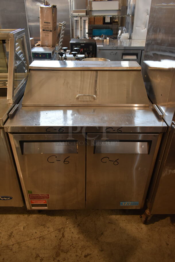 Turbo Air MST-36 Stainless Steel Commercial Sandwich Salad Prep Table Bain Marie Mega Top on Commercial Casters. 115 Volts, 1 Phase. Tested and Powers On But Does Not Get Cold - Image 1 of 7