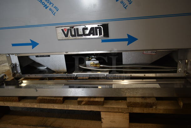 BRAND NEW SCRATCH AND DENT! Vulcan 36C-6BN Stainless Steel Commercial Natural Gas Powered 6 Burner Range w/ Convection Oven, Over Shelf and Back Splash. Stock Picture Used as Gallery. - Image 9 of 12