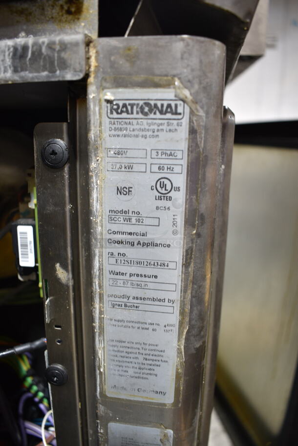 2 2018 Rational Stainless Steel Commercial Combitherm Self Cooking Center Convection Ovens on Commercial Casters. Top Model: SCC WE 62. Bottom Model: SCC WE 102. 480 Volts, 3 Phase. 2 Times Your Bid! - Image 8 of 8