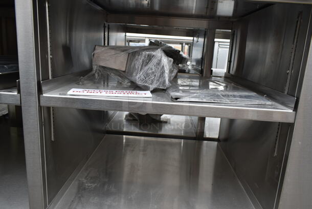 BRAND NEW SCRATCH AND DENT! Stainless Steel Commercial Counter w/ Sink Bay, Faucet, Handles and Under Shelves. - Image 8 of 10