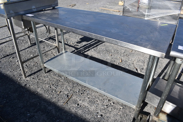 Stainless Steel Table w/ Metal Under Shelf. 60x24x34