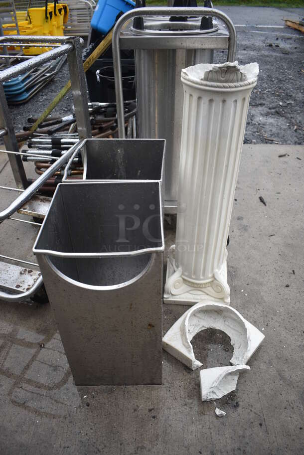 ALL ONE MONEY! Lot of 2 Metal Trash Cans. 10.5x10.5x21.5 - Image 1 of 5